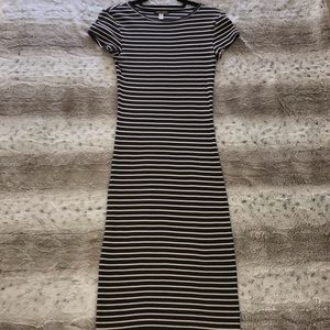 Striped bodycon midi dress